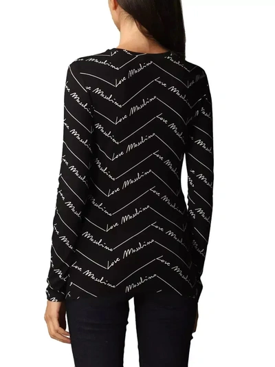 Shop Love Moschino Black Viscose Tops &amp; Women's T-shirt
