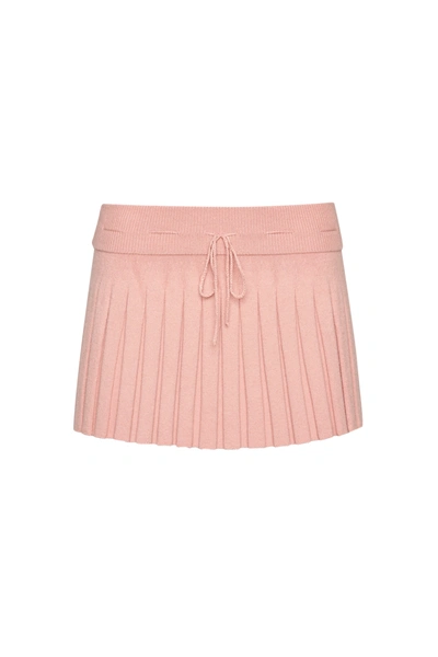 Shop Danielle Guizio Ny Cielo Pleated Knit Mini Skirt In Woodrose