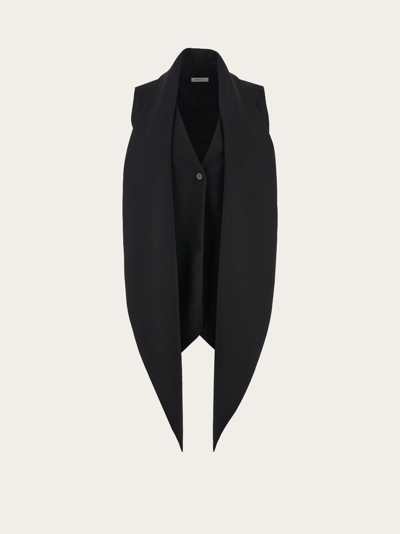 Shop Ferragamo Woman Waistcoat With Sash In Black