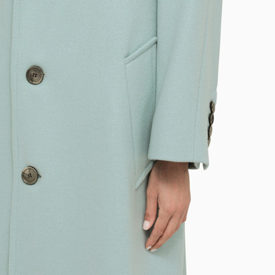 Shop Ami Alexandre Mattiussi Ami Paris Aquamarine Wool Single Breasted Coat