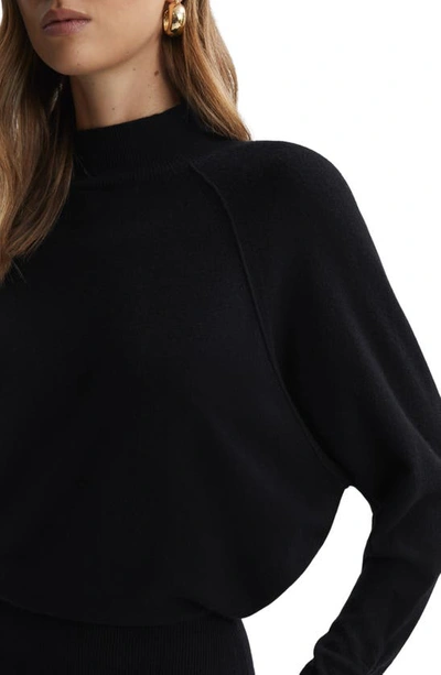 Shop Reiss Freya Mock Neck Long Sleeve Sweater Dress In Black