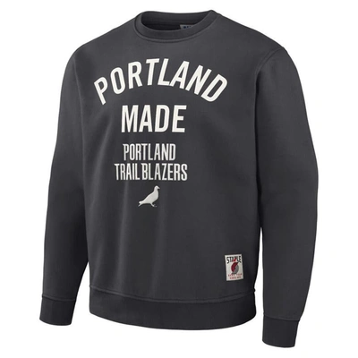 Shop Staple Nba X  Anthracite Portland Trail Blazers Plush Pullover Sweatshirt