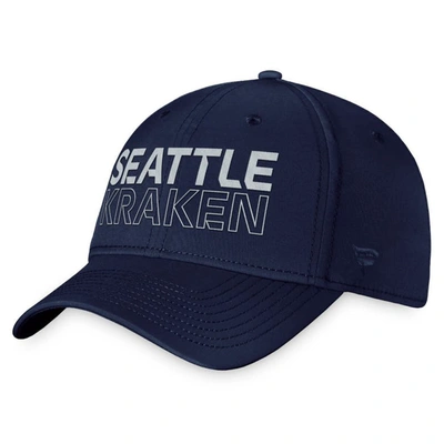 Shop Fanatics Branded  Deep Sea Blue Seattle Kraken Authentic Pro Road Flex Hat In Navy