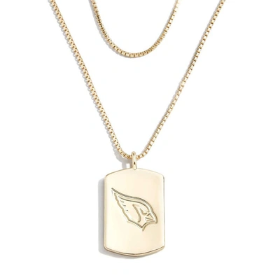 Shop Wear By Erin Andrews X Baublebar Arizona Cardinals Gold Dog Tag Necklace