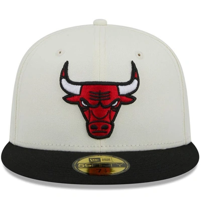Shop New Era X Staple Cream/black Chicago Bulls Nba X Staple Two-tone 59fifty Fitted Hat