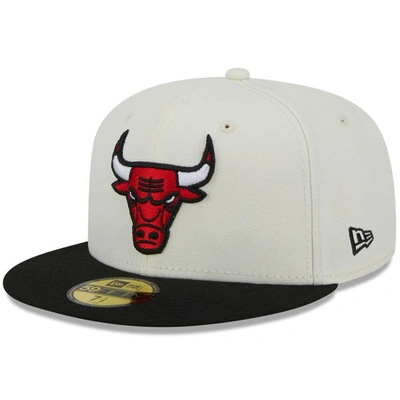 Shop New Era X Staple Cream/black Chicago Bulls Nba X Staple Two-tone 59fifty Fitted Hat