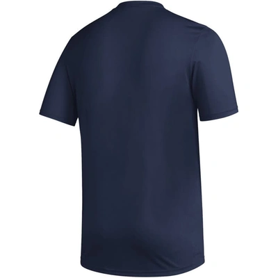 Shop Adidas Originals Adidas  Navy Georgia Tech Yellow Jackets Fadeaway Basketball Pregame Aeroready T-shirt
