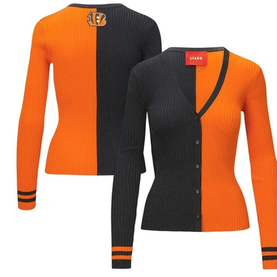 Shop Staud Black/orange Cincinnati Bengals Cargo Sweater