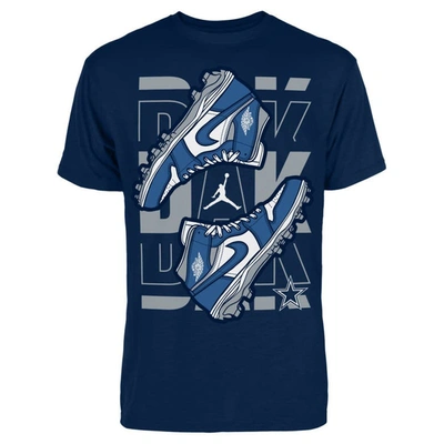 Shop Jordan Brand Dak Prescott Navy Dallas Cowboys Repeat Sneaker Graphic T-shirt