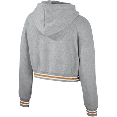 Shop The Wild Collective Heather Gray Tennessee Volunteers Cropped Shimmer Pullover Hoodie