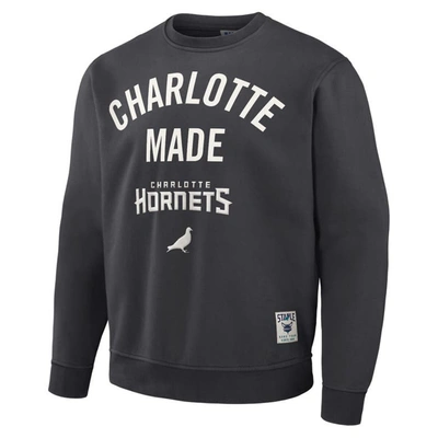 Shop Staple Nba X  Anthracite Charlotte Hornets Plush Pullover Sweatshirt