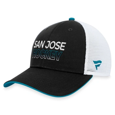 Shop Fanatics Branded  Black San Jose Sharks Authentic Pro Rink Trucker Adjustable Hat