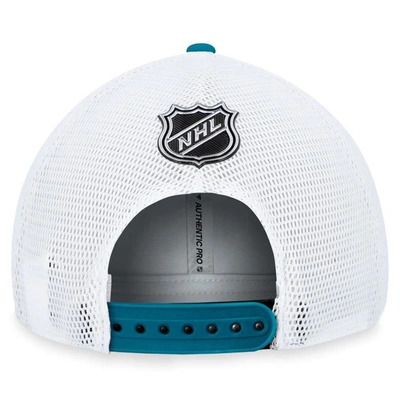 Shop Fanatics Branded  Black San Jose Sharks Authentic Pro Rink Trucker Adjustable Hat