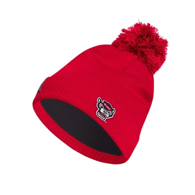 Shop Adidas Originals Adidas Red Nc State Wolfpack 2023 Sideline Cold.rdy Cuffed Knit Hat With Pom