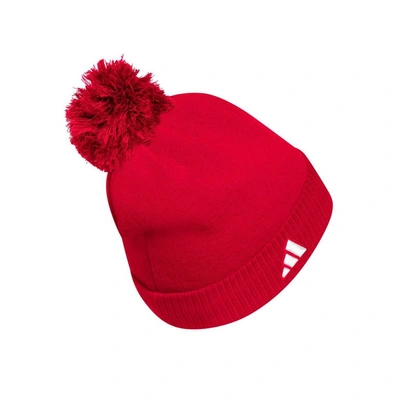 Shop Adidas Originals Adidas Red Nc State Wolfpack 2023 Sideline Cold.rdy Cuffed Knit Hat With Pom