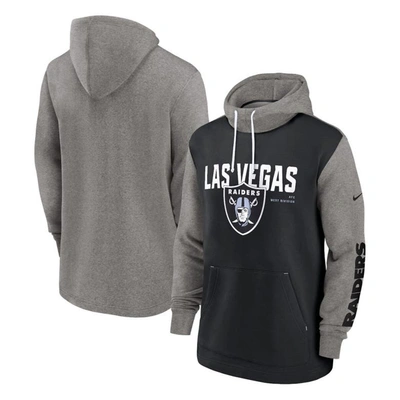 Shop Nike Black Las Vegas Raiders Fashion Color Block Pullover Hoodie