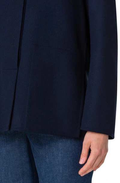 Akris Double Face Virgin Wool Jacket In Navy