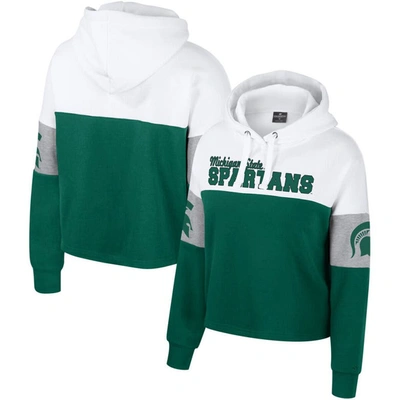 Shop Colosseum Green Michigan State Spartans Nora Color-block Pullover Hoodie