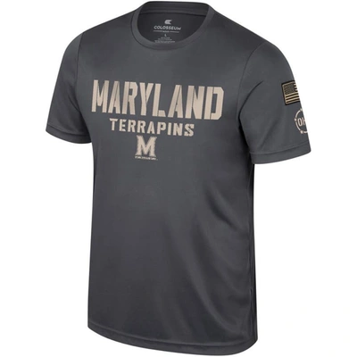 Shop Colosseum Charcoal Maryland Terrapins Oht Military Appreciation  T-shirt