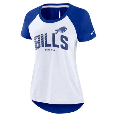 Shop Nike White/heather Scarlet Buffalo Bills Back Slit Lightweight Fashion T-shirt
