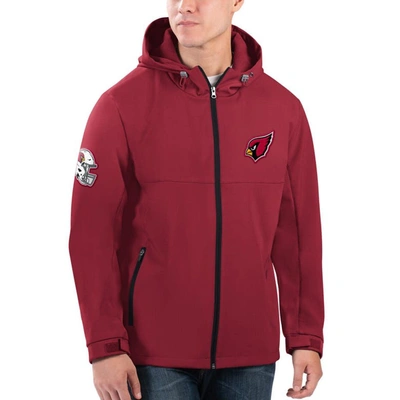 Shop G-iii Sports By Carl Banks Cardinal Arizona Cardinals Soft Shell Full-zip Hoodie Jacket