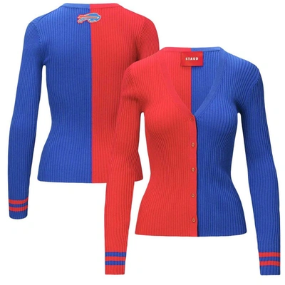 Shop Staud Red/royal Buffalo Bills Cargo Sweater