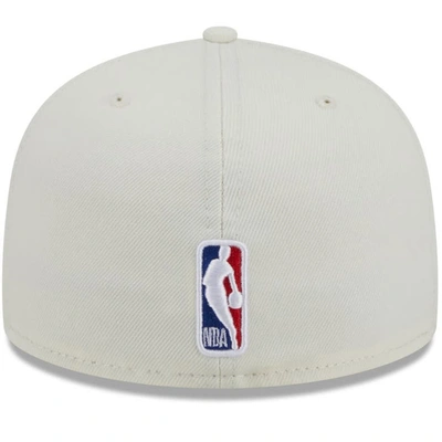 Shop New Era X Staple Cream/blue New York Knicks Nba X Staple Two-tone 59fifty Fitted Hat