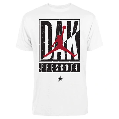 Shop Jordan Brand Dak Prescott White Dallas Cowboys Cut Box Graphic T-shirt