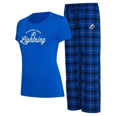 Shop Concepts Sport Blue/black Tampa Bay Lightning Arctic T-shirt & Pajama Pants Sleep Set