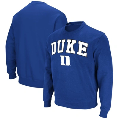 Shop Colosseum Royal Duke Blue Devils Arch & Logo Pullover Sweatshirt