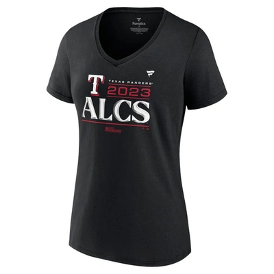 Shop Fanatics Branded  Black Texas Rangers 2023 Division Series Winner Locker Room V-neck T-shirt
