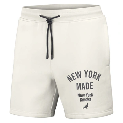 Shop Staple Nba X  Cream New York Knicks Heavyweight Fleece Shorts
