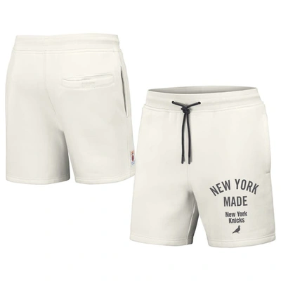 Shop Staple Nba X  Cream New York Knicks Heavyweight Fleece Shorts