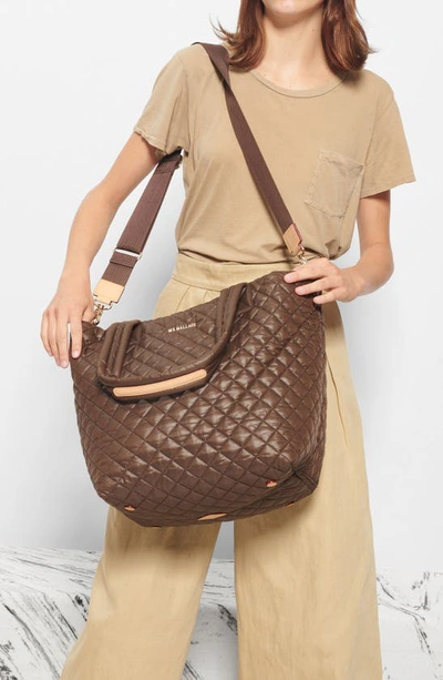 Mz Wallace Medium Metro Deluxe Tote In Walnut
