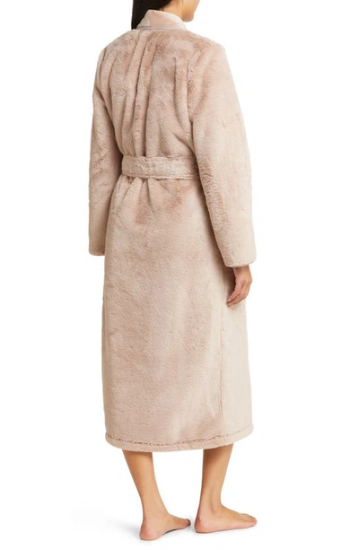 Shop Nordstrom Recycled Polyester Faux Fur Robe In Beige Goat
