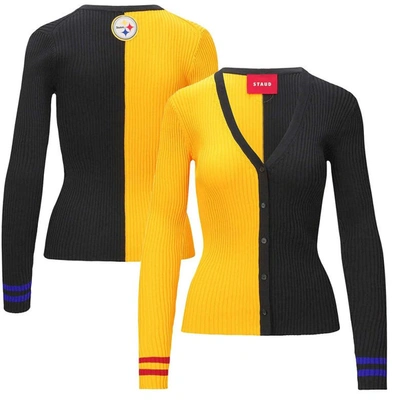Shop Staud Gold/black Pittsburgh Steelers Cargo Sweater