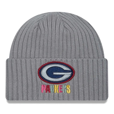 Shop New Era Gray Green Bay Packers Color Pack Multi Cuffed Knit Hat