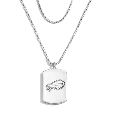 Shop Wear By Erin Andrews X Baublebar Buffalo Bills Silver Dog Tag Necklace
