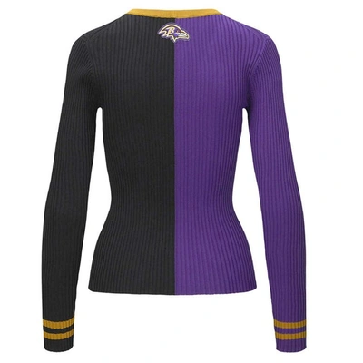 Shop Staud Purple/black Baltimore Ravens Cargo Sweater