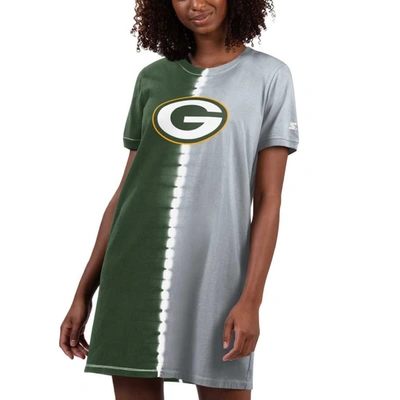 Shop Starter Green Green Bay Packers Ace Tie-dye T-shirt Dress