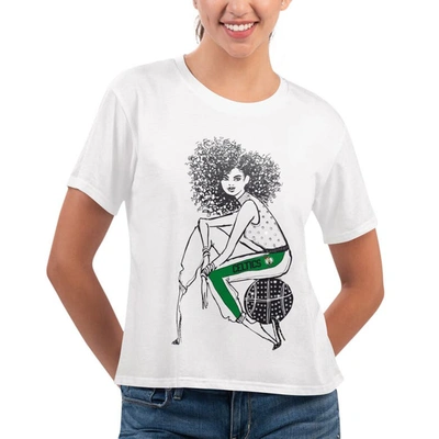 Shop G-iii 4her By Carl Banks White Boston Celtics Play The Ball Cropped T-shirt