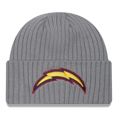 Shop New Era Gray Los Angeles Chargers Color Pack Multi Cuffed Knit Hat