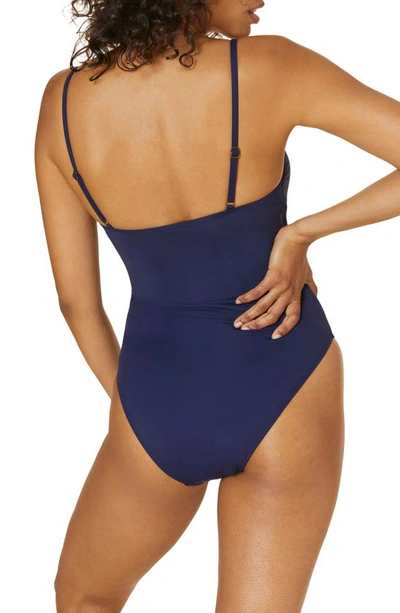 Shop Andie The Amalfi One-piece Swimsuit In Navy