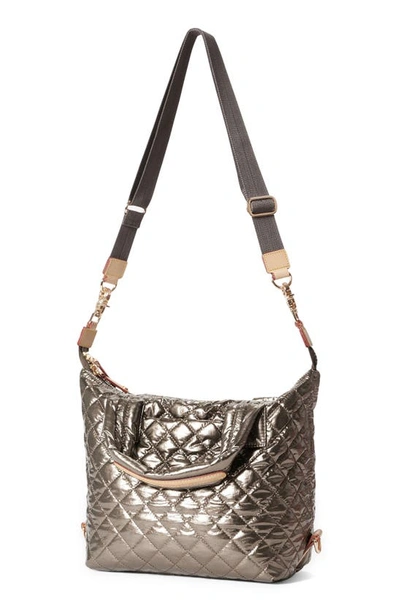 Shop Mz Wallace Small Sutton Deluxe Tote In Moondust Metallic Lacquer