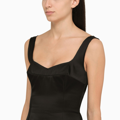Shop Marni Black Sheath Dress With Ruffle
