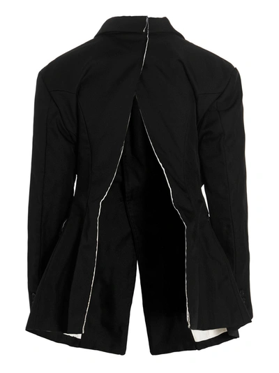 Shop Comme Des Garçons Maxi Split Blazer Jacket Jackets Black