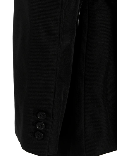 Shop Comme Des Garçons Maxi Split Blazer Jacket Jackets Black