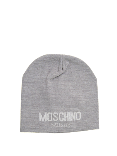 Shop Moschino Hat In Grey