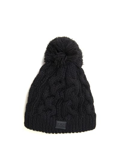 Shop Ea7 Rib Hat In Black