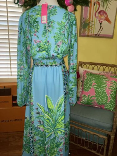 Pre-owned Lilly Pulitzer Chyanna Maxi Dress Bamboo Forest ? Size 00,8 In Multicolor